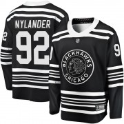 Fanatics Branded Chicago Blackhawks 92 Alexander Nylander Premier Black Breakaway Alternate 2019/20 Men's NHL Jersey
