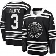 Fanatics Branded Chicago Blackhawks 3 Pierre Pilote Premier Black Breakaway Alternate 2019/20 Men's NHL Jersey