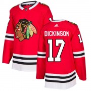 Adidas Chicago Blackhawks 17 Jason Dickinson Authentic Red Home Men's NHL Jersey