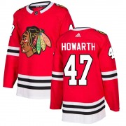 Adidas Chicago Blackhawks 47 Kale Howarth Authentic Red Home Men's NHL Jersey
