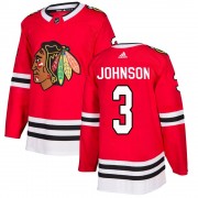 Adidas Chicago Blackhawks 3 Jack Johnson Authentic Red Home Men's NHL Jersey