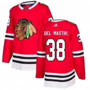 Adidas Chicago Blackhawks 38 Ethan Del Mastro Authentic Red Home Men's NHL Jersey