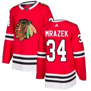 Adidas Chicago Blackhawks 34 Petr Mrazek Authentic Red Home Men's NHL Jersey