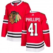 Adidas Chicago Blackhawks 41 Isaak Phillips Authentic Red Home Men's NHL Jersey