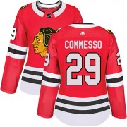Adidas Chicago Blackhawks 29 Drew Commesso Authentic Red Home Women's NHL Jersey