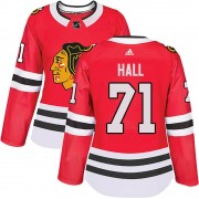 Adidas Chicago Blackhawks 71 Taylor Hall Authentic Red Home Women's NHL Jersey