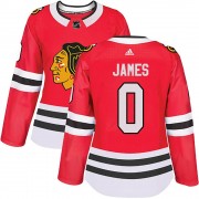 Adidas Chicago Blackhawks 0 Dominic James Authentic Red Home Women's NHL Jersey