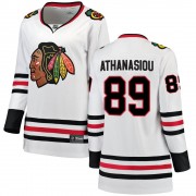 Fanatics Branded Chicago Blackhawks 89 Andreas Athanasiou White Breakaway Away Women's NHL Jersey