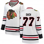 Fanatics Branded Chicago Blackhawks 77 Kirby Dach White Breakaway Away Women's NHL Jersey