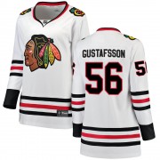 Fanatics Branded Chicago Blackhawks 56 Erik Gustafsson White Breakaway Away Women's NHL Jersey