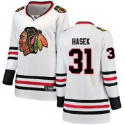 Fanatics Branded Chicago Blackhawks 31 Dominik Hasek White Breakaway Away Women's NHL Jersey