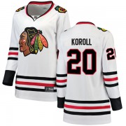 Fanatics Branded Chicago Blackhawks 20 Cliff Koroll White Breakaway Away Women's NHL Jersey