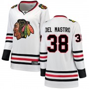 Fanatics Branded Chicago Blackhawks 38 Ethan Del Mastro White Breakaway Away Women's NHL Jersey