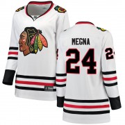 Fanatics Branded Chicago Blackhawks 24 Jaycob Megna White Breakaway Away Women's NHL Jersey