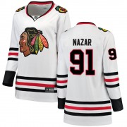 Fanatics Branded Chicago Blackhawks 91 Frank Nazar White Breakaway Away Women's NHL Jersey