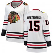Fanatics Branded Chicago Blackhawks 15 Eric Nesterenko White Breakaway Away Women's NHL Jersey