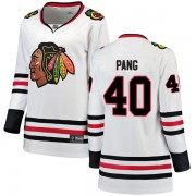 Fanatics Branded Chicago Blackhawks 40 Darren Pang White Breakaway Away Women's NHL Jersey