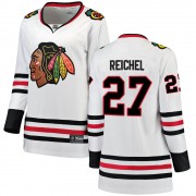 Fanatics Branded Chicago Blackhawks 27 Lukas Reichel White Breakaway Away Women's NHL Jersey