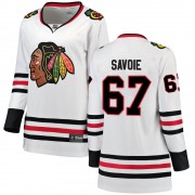 Fanatics Branded Chicago Blackhawks 67 Samuel Savoie White Breakaway Away Women's NHL Jersey