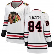 Fanatics Branded Chicago Blackhawks 84 Landon Slaggert White Breakaway Away Women's NHL Jersey