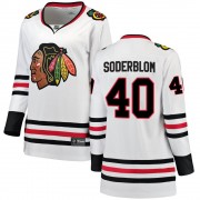 Fanatics Branded Chicago Blackhawks 40 Arvid Soderblom White Breakaway Away Women's NHL Jersey