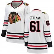 Fanatics Branded Chicago Blackhawks 61 Riley Stillman White Breakaway Away Women's NHL Jersey