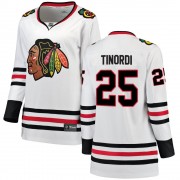 Fanatics Branded Chicago Blackhawks 25 Jarred Tinordi White Breakaway Away Women's NHL Jersey