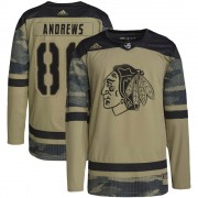 Adidas Chicago Blackhawks 80 Zach Andrews Authentic Camo Military Appreciation Practice Youth NHL Jersey