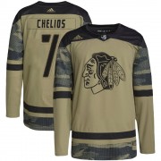 Adidas Chicago Blackhawks 7 Chris Chelios Authentic Camo Military Appreciation Practice Youth NHL Jersey