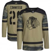 Adidas Chicago Blackhawks 29 Drew Commesso Authentic Camo Military Appreciation Practice Youth NHL Jersey