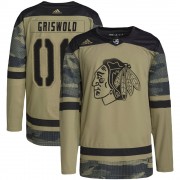 Adidas Chicago Blackhawks 00 Clark Griswold Authentic Camo Military Appreciation Practice Youth NHL Jersey