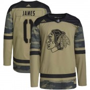 Adidas Chicago Blackhawks 0 Dominic James Authentic Camo Military Appreciation Practice Youth NHL Jersey