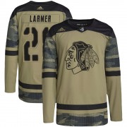 Adidas Chicago Blackhawks 28 Steve Larmer Authentic Camo Military Appreciation Practice Youth NHL Jersey