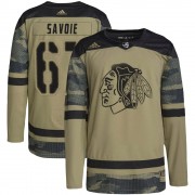 Adidas Chicago Blackhawks 67 Samuel Savoie Authentic Camo Military Appreciation Practice Youth NHL Jersey