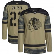 Adidas Chicago Blackhawks 22 Nikita Zaitsev Authentic Camo Military Appreciation Practice Youth NHL Jersey