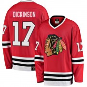 Fanatics Branded Chicago Blackhawks 17 Jason Dickinson Premier Red Breakaway Heritage Youth NHL Jersey
