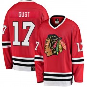 Fanatics Branded Chicago Blackhawks 17 Dave Gust Premier Red Breakaway Heritage Youth NHL Jersey