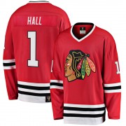 Fanatics Branded Chicago Blackhawks 1 Glenn Hall Premier Red Breakaway Heritage Youth NHL Jersey