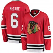 Fanatics Branded Chicago Blackhawks 6 Jake McCabe Premier Red Breakaway Heritage Youth NHL Jersey