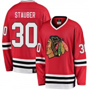 Fanatics Branded Chicago Blackhawks 30 Jaxson Stauber Premier Red Breakaway Heritage Youth NHL Jersey