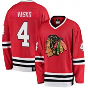Fanatics Branded Chicago Blackhawks 4 Elmer Vasko Premier Red Breakaway Heritage Youth NHL Jersey