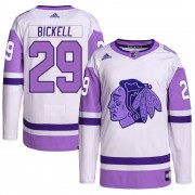 Adidas Chicago Blackhawks 29 Bryan Bickell Authentic White/Purple Hockey Fights Cancer Primegreen Men's NHL Jersey