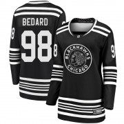 Fanatics Branded Chicago Blackhawks 98 Connor Bedard Premier Black Breakaway Alternate 2019/20 Women's NHL Jersey