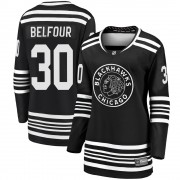 Fanatics Branded Chicago Blackhawks 30 ED Belfour Premier Black Breakaway Alternate 2019/20 Women's NHL Jersey