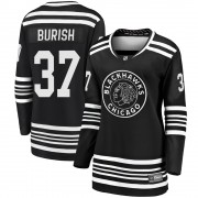 Fanatics Branded Chicago Blackhawks 37 Adam Burish Premier Black Breakaway Alternate 2019/20 Women's NHL Jersey