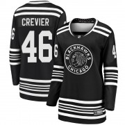 Fanatics Branded Chicago Blackhawks 46 Louis Crevier Premier Black Breakaway Alternate 2019/20 Women's NHL Jersey
