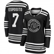 Fanatics Branded Chicago Blackhawks 7 Phil Esposito Premier Black Breakaway Alternate 2019/20 Women's NHL Jersey