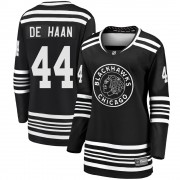 Fanatics Branded Chicago Blackhawks 44 Calvin de Haan Premier Black Breakaway Alternate 2019/20 Women's NHL Jersey