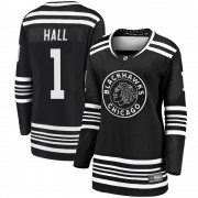 Fanatics Branded Chicago Blackhawks 1 Glenn Hall Premier Black Breakaway Alternate 2019/20 Women's NHL Jersey
