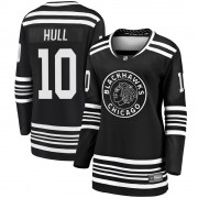 Fanatics Branded Chicago Blackhawks 10 Dennis Hull Premier Black Breakaway Alternate 2019/20 Women's NHL Jersey